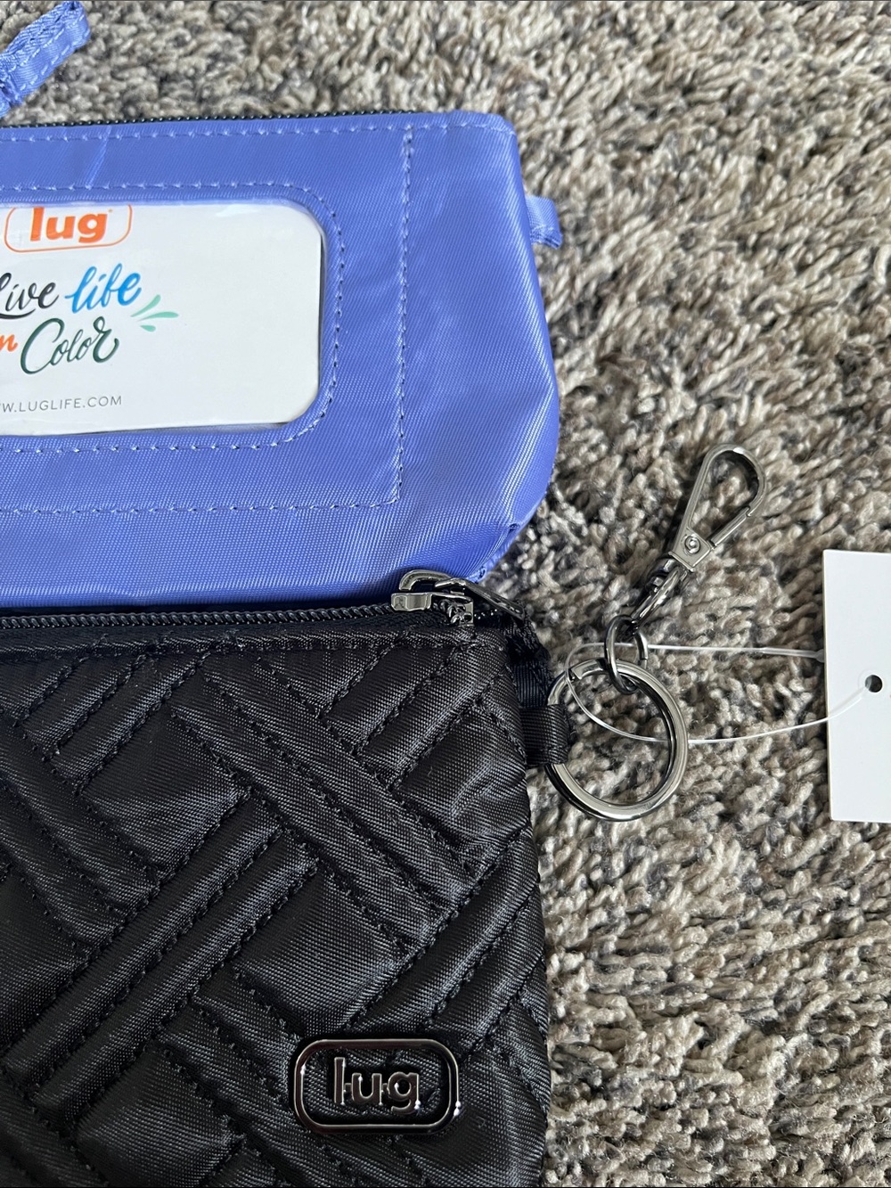 lug Quilted Lavender and Black Key Pouches. Set of two. New. - Picture 8 of 8